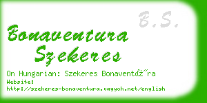 bonaventura szekeres business card